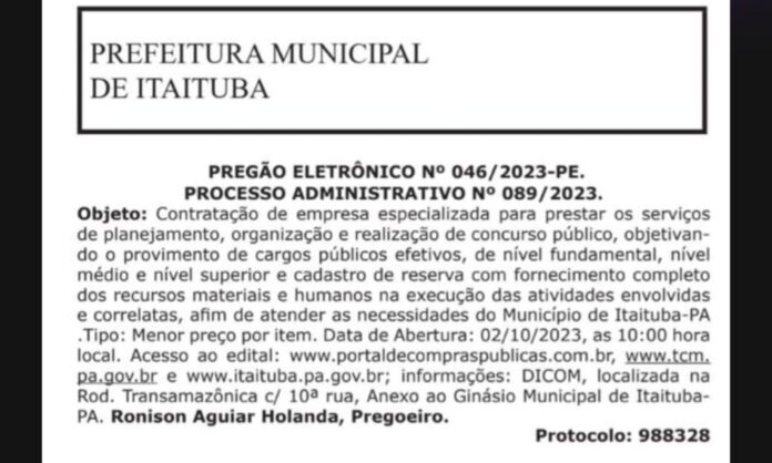 Publicação Diário Oficial do Estado do Pará (Foto: Reprodução)